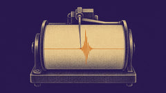 Een vintage seismograaf die een grote uitslag tekent, als beeld voor een overgevoelige darm die heftig reageert op een kleine prikkel