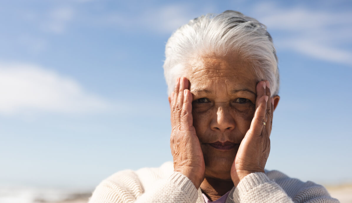 Vrouw ervaar stress en angst, bang voor incontinentie